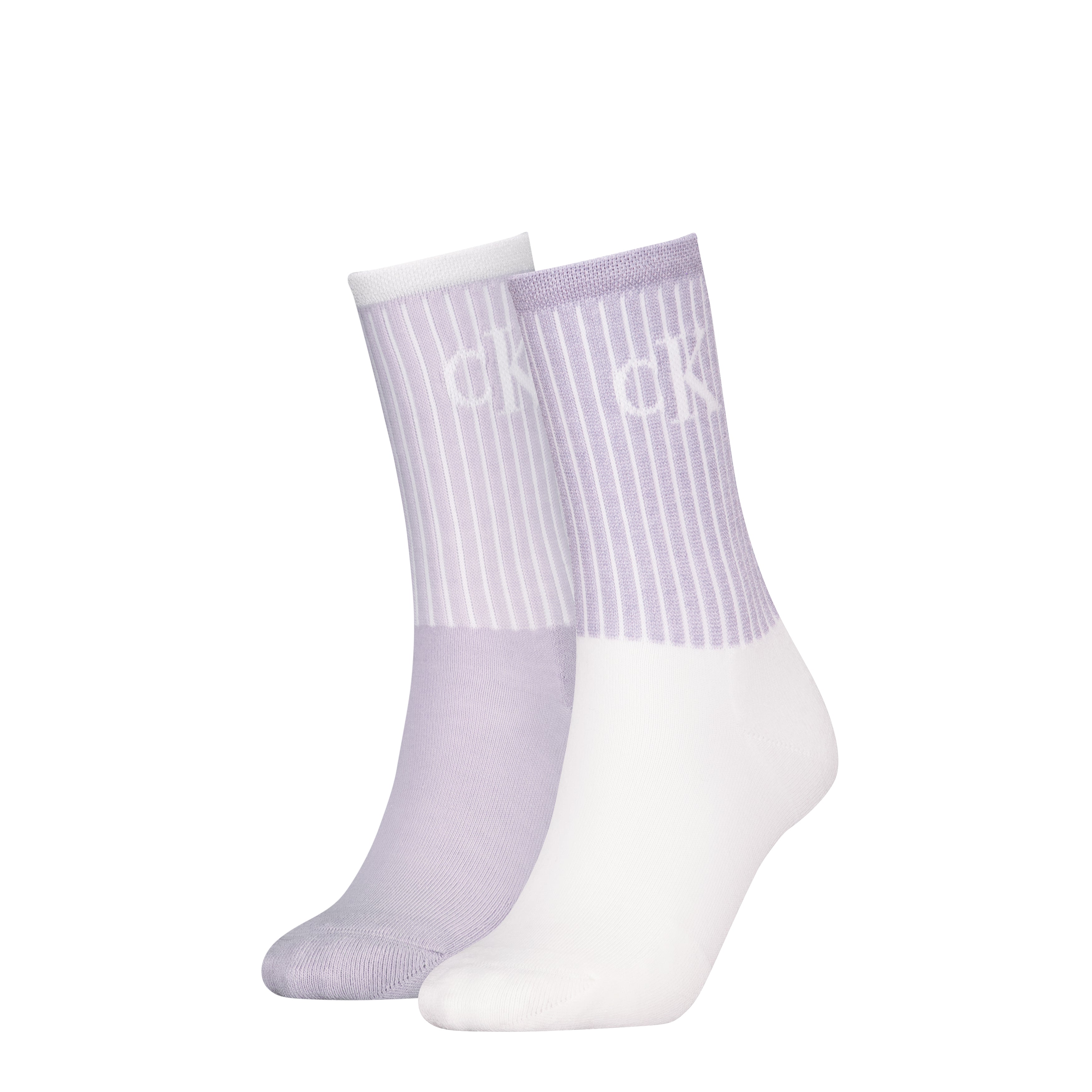 Calvin Klein 2 Pack Trainer Womens Crew Socks Lilac