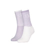 Calvin Klein 2 Pack Trainer Womens Crew Socks Lilac