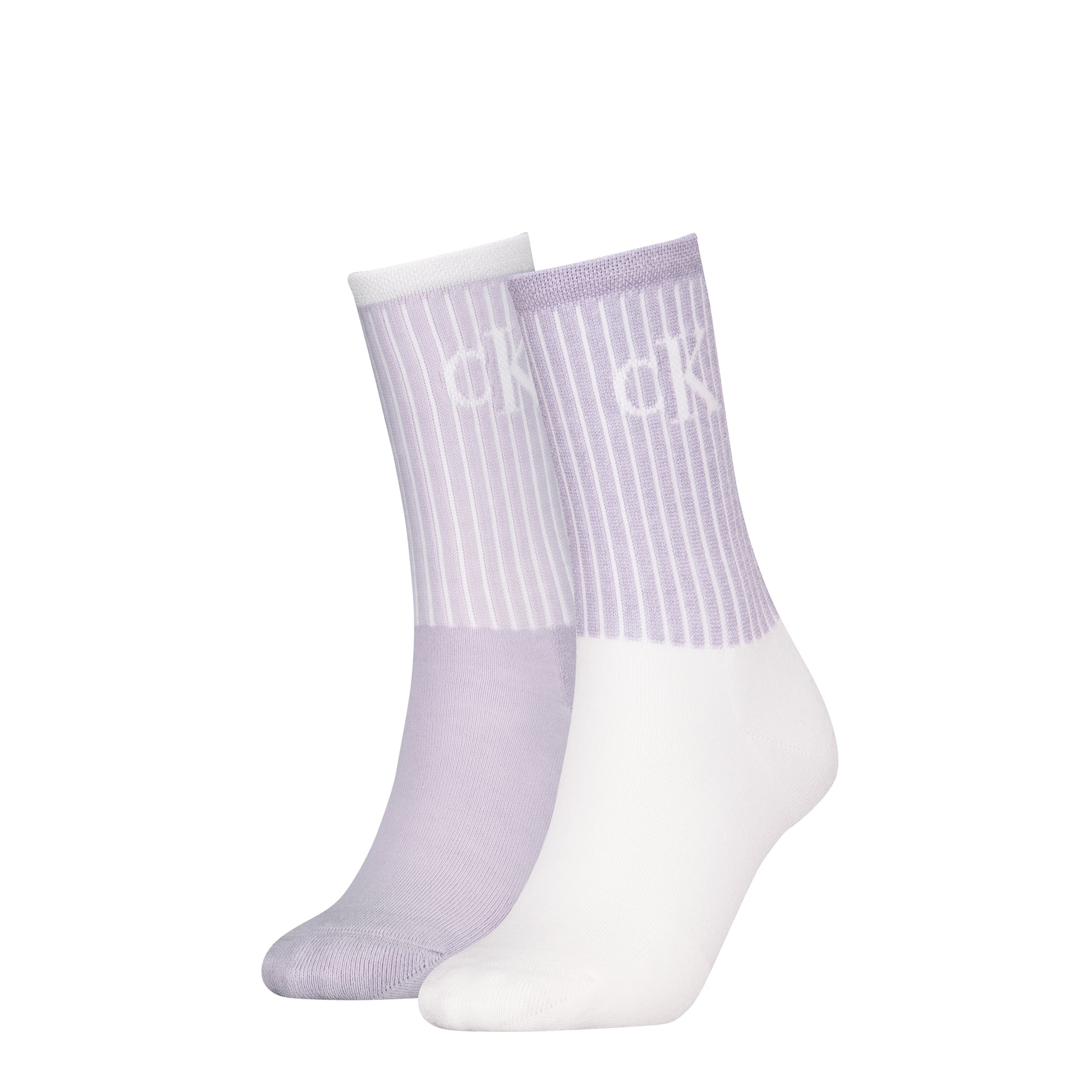 Calvin Klein 2 Pack Trainer Womens Crew Socks Lilac