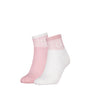 Calvin Klein 2 Pack Trainer Womens Ankle Socks Pink/White