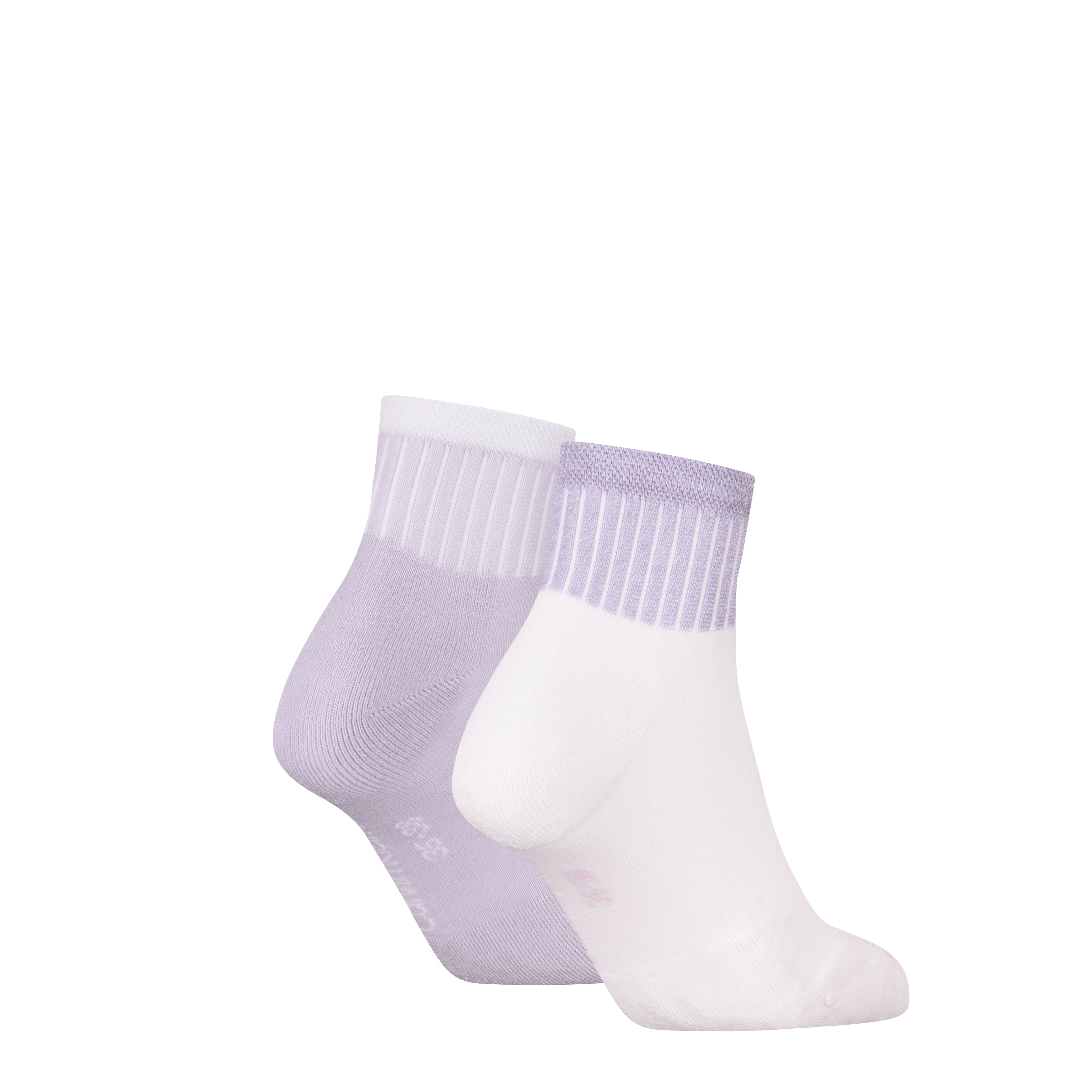 Calvin Klein 2 Pack Trainer Womens Ankle Socks Lilac/White