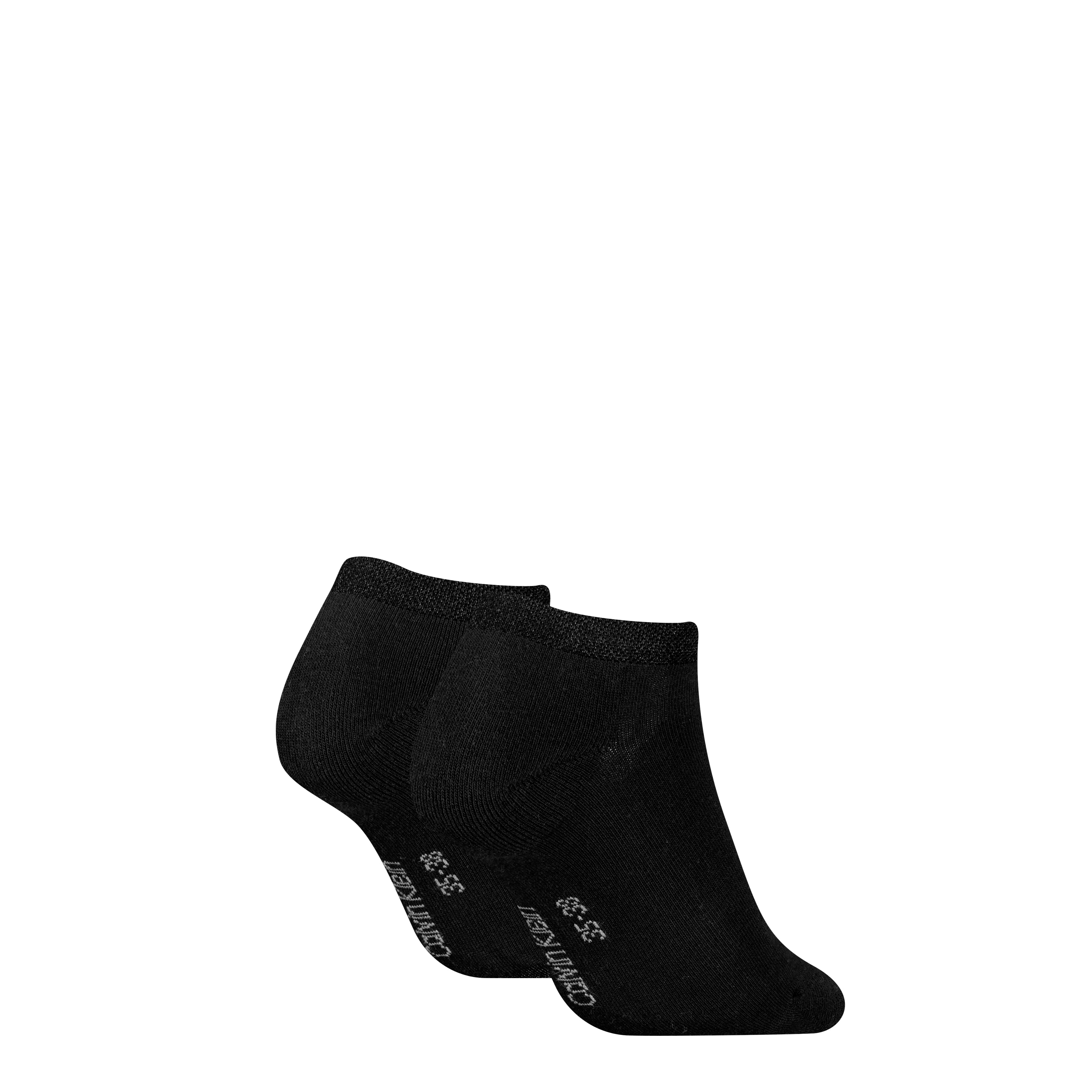 Calvin Klein 2 Pack Trainer Womens Ankle Socks Black
