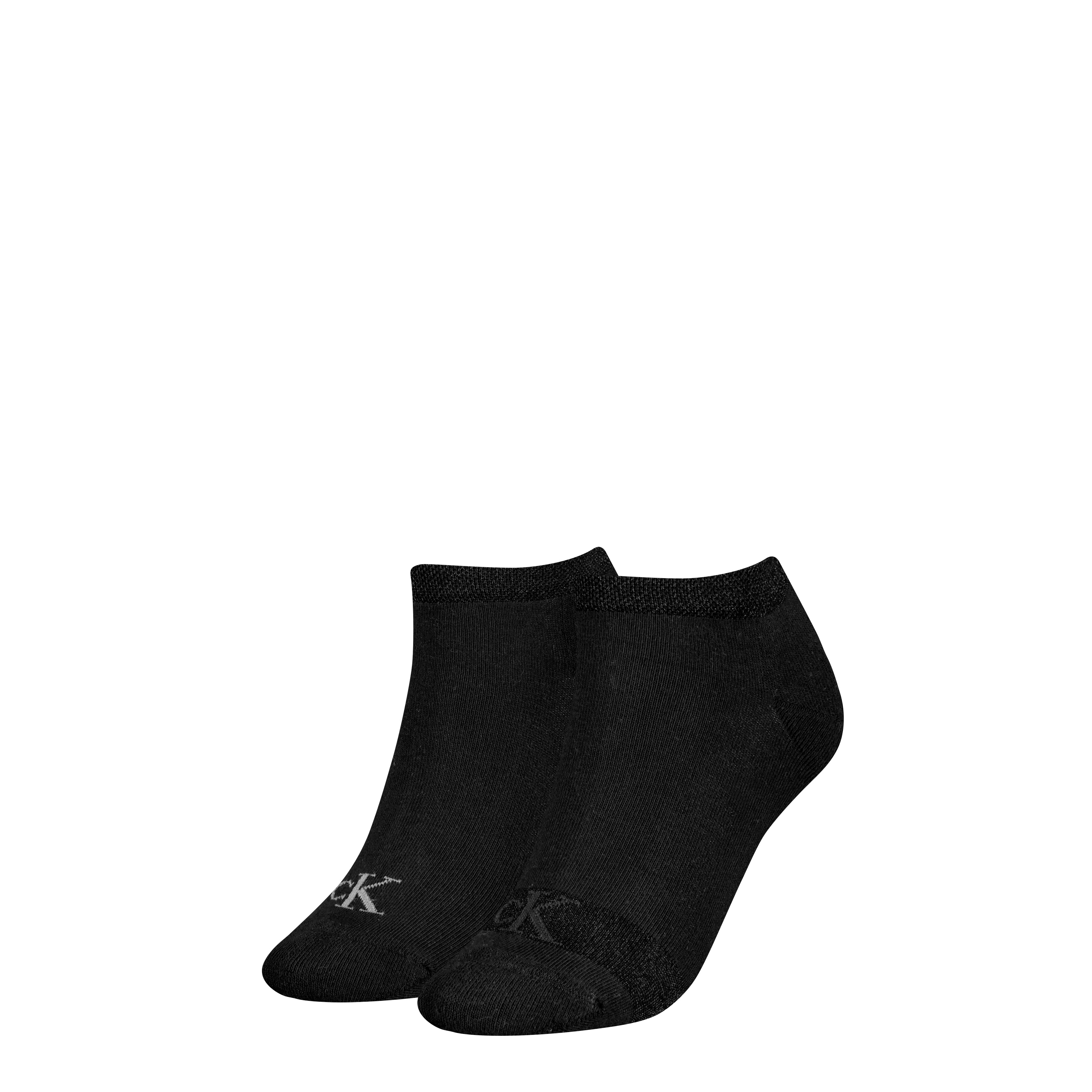 Calvin Klein 2 Pack Trainer Womens Ankle Socks Black