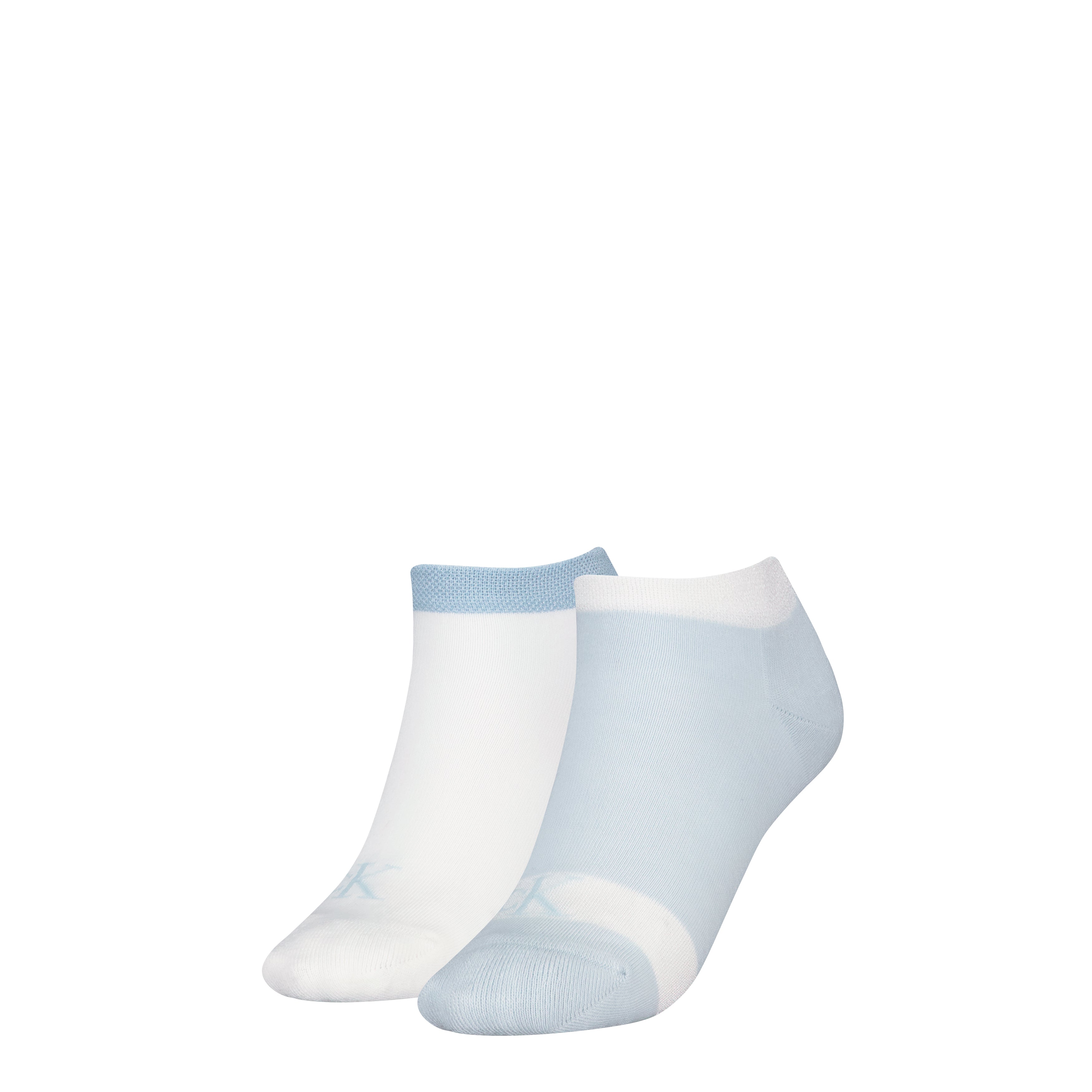 Calvin Klein 2 Pack Trainer Womens Ankle Socks Blue/White