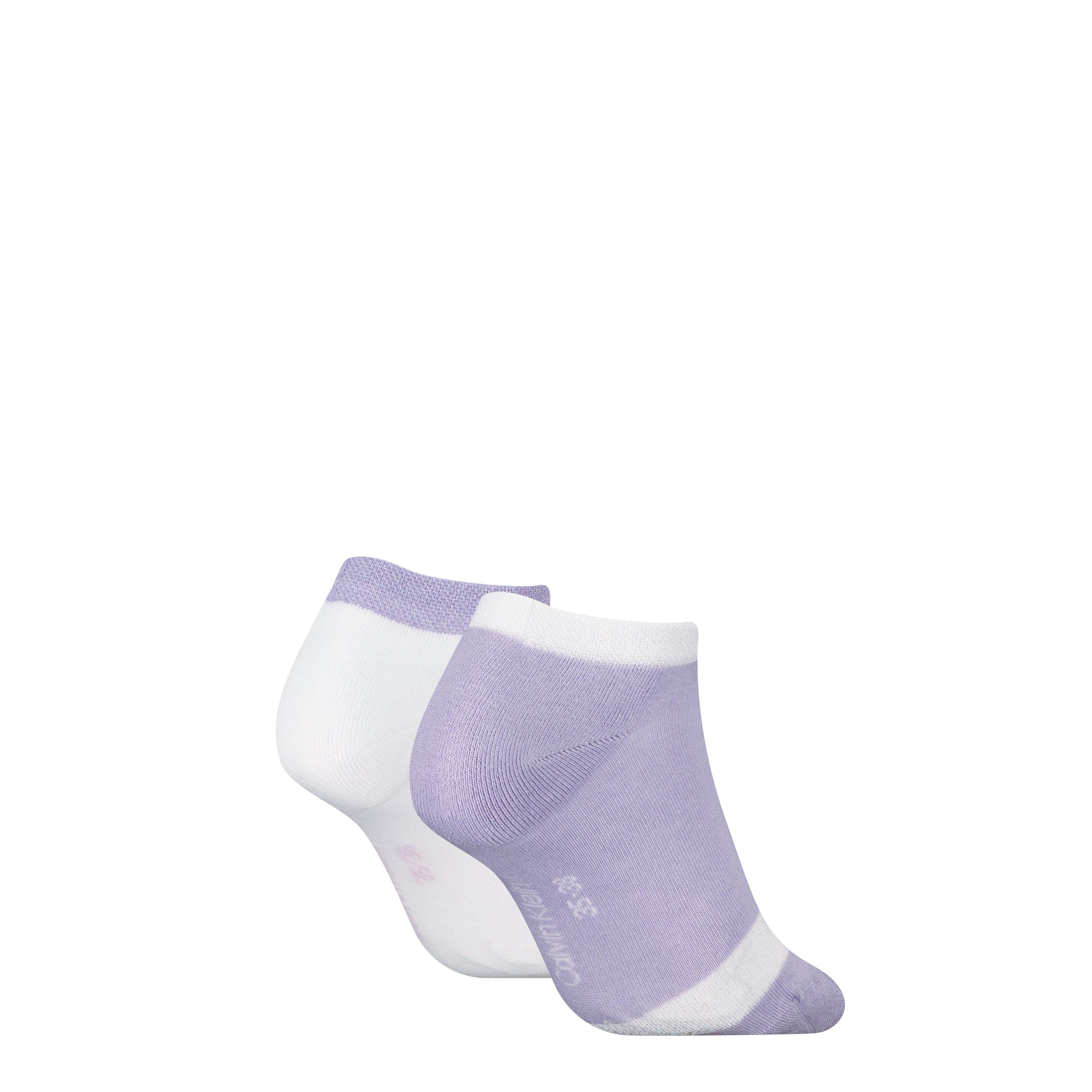 Calvin Klein 2 Pack Trainer Womens Ankle Socks Lilac/White