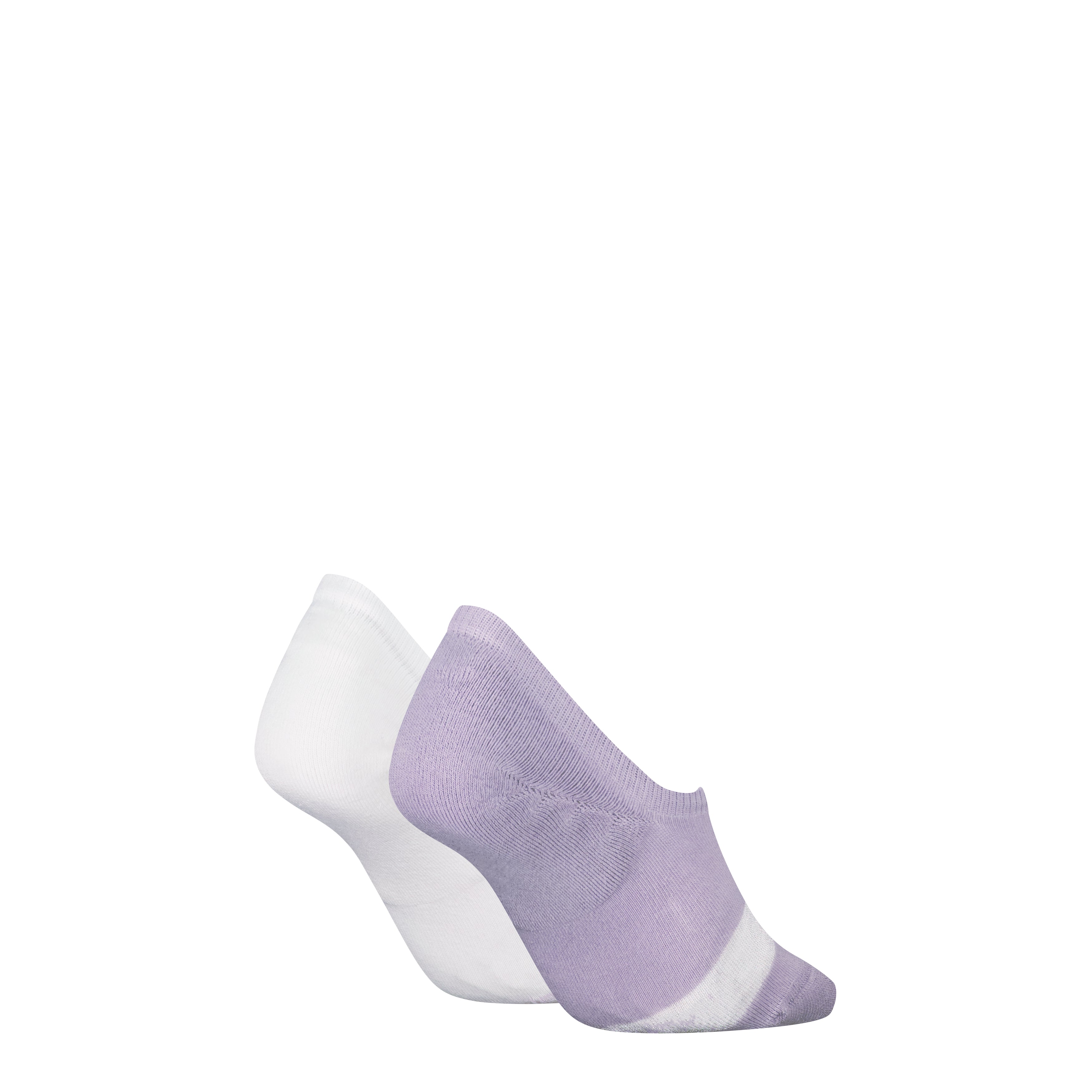 Calvin Klein 2 Pack Womens Invisible Socks Lilac/White