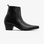 Club Cubano LENNON Mens Leather Winklepicker Cuban Heel Boots Black