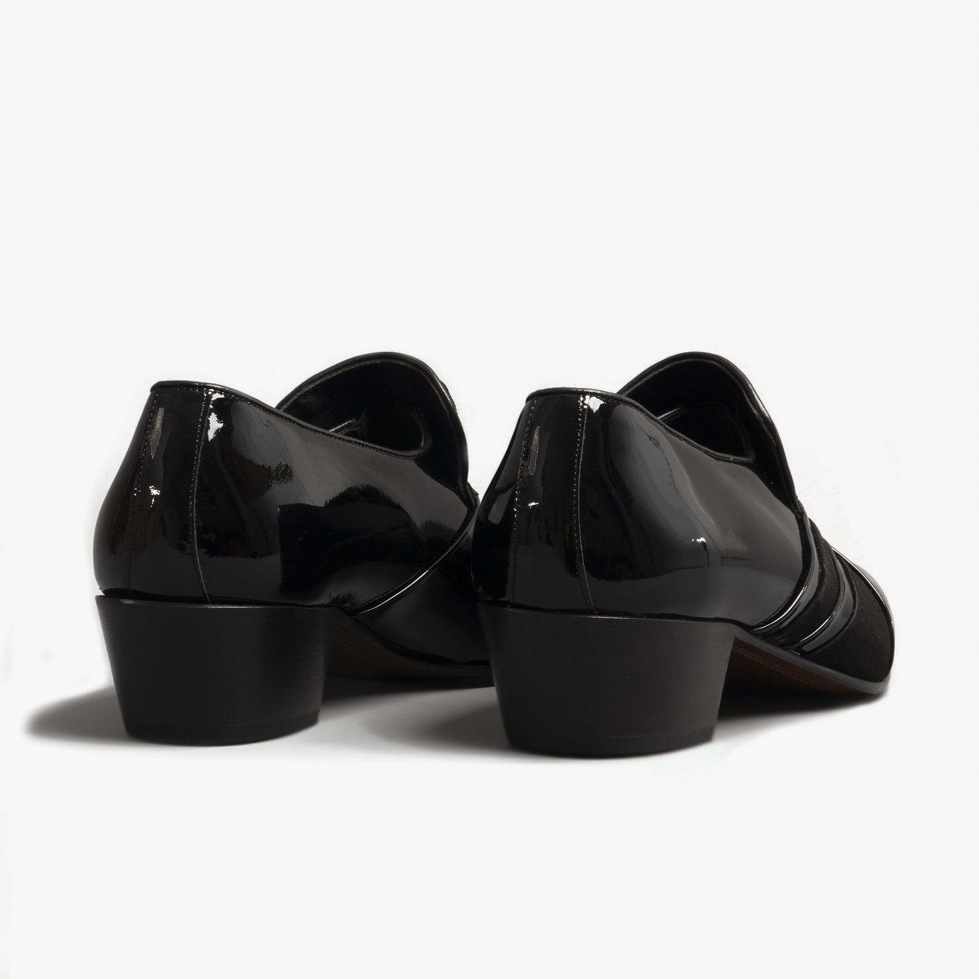 Club Cubano PABLO Mens Patent Leather Cuban Heel Shoes Black