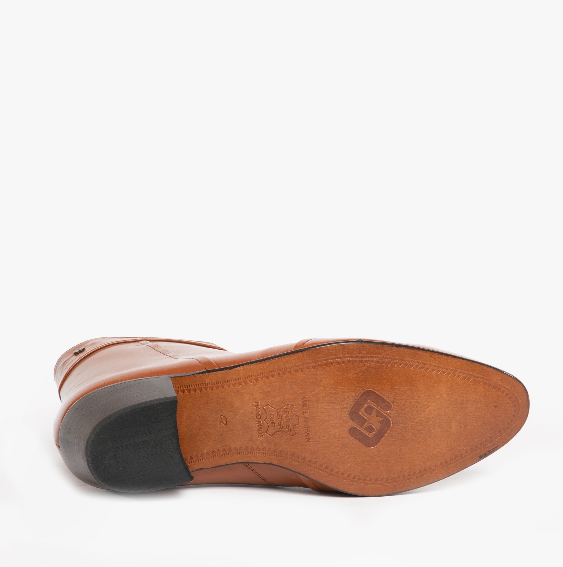 Club Cubano EMMANUEL Mens Smooth Leather Cuban Heel Boots Cognac