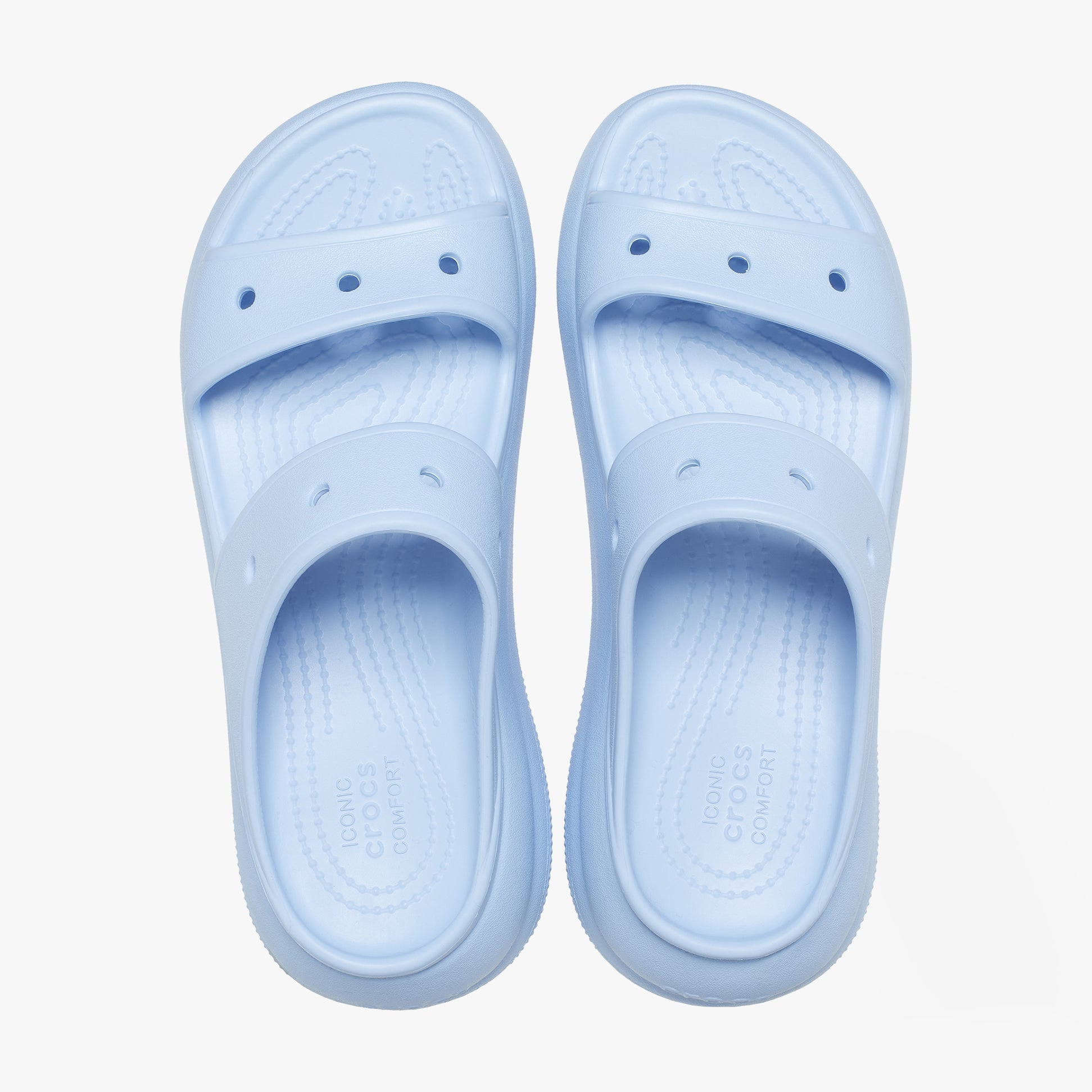 Crocs 207670-4NS CRUSH SANDAL Womens Platform Sliders Blue Calcite