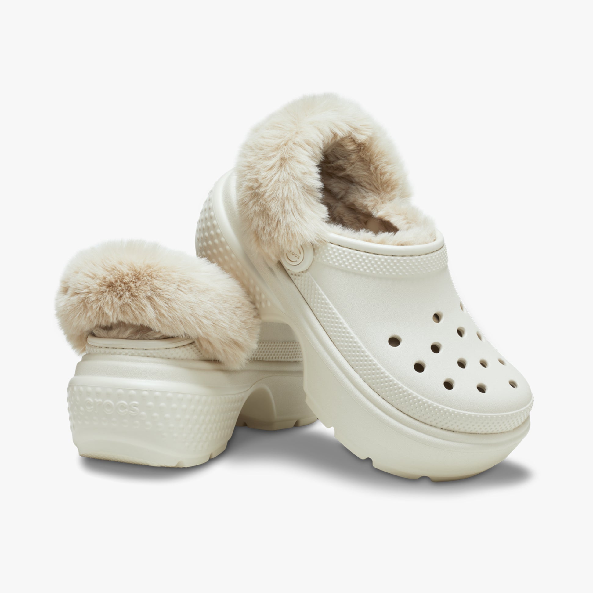 Crocs 208546-160 STOMP LINED Womens Clogs Stucco