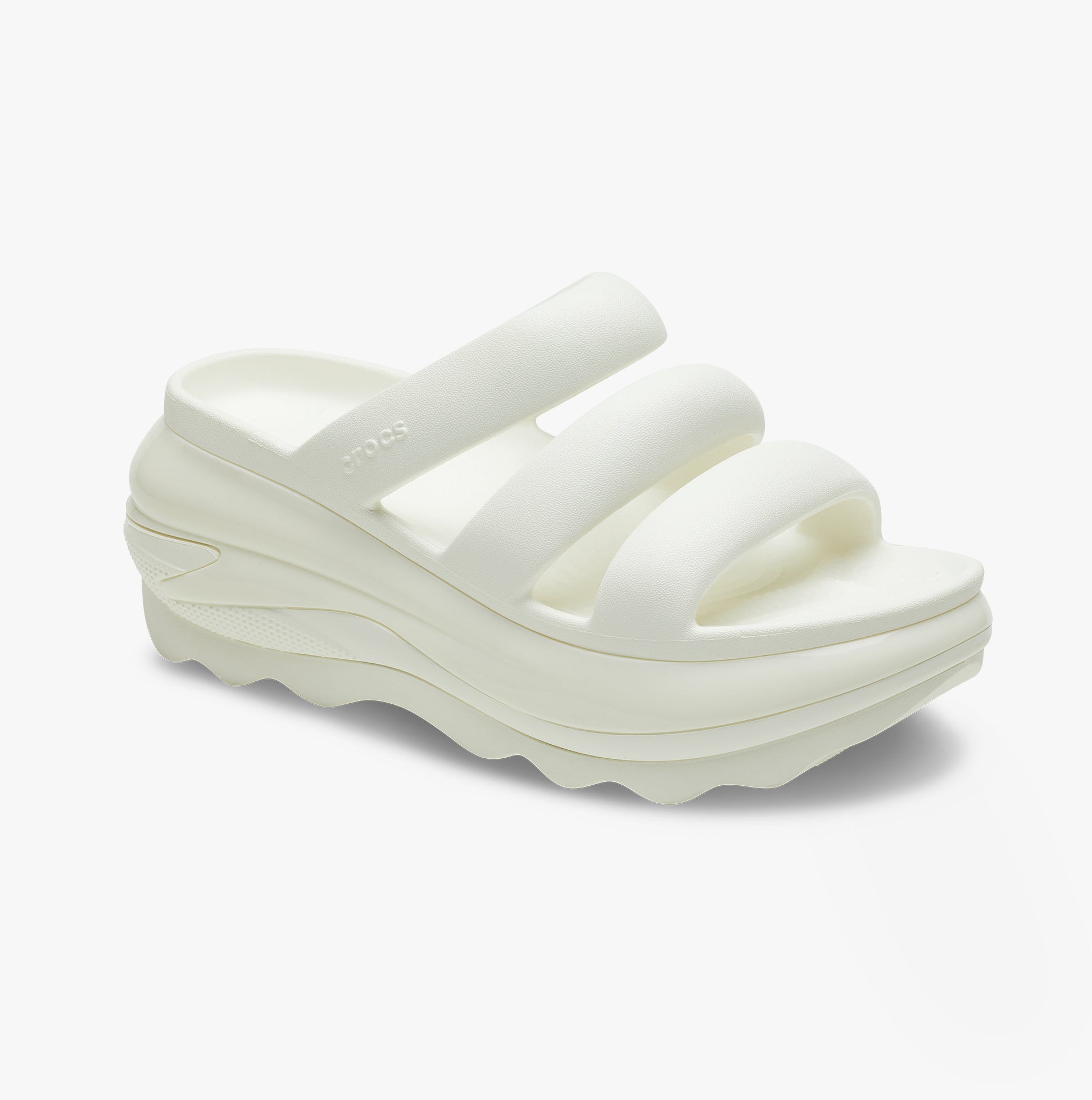 Crocs 209842-0WV MEGA CRUSH TRIPLE STRAP Womens Sliders Chalk