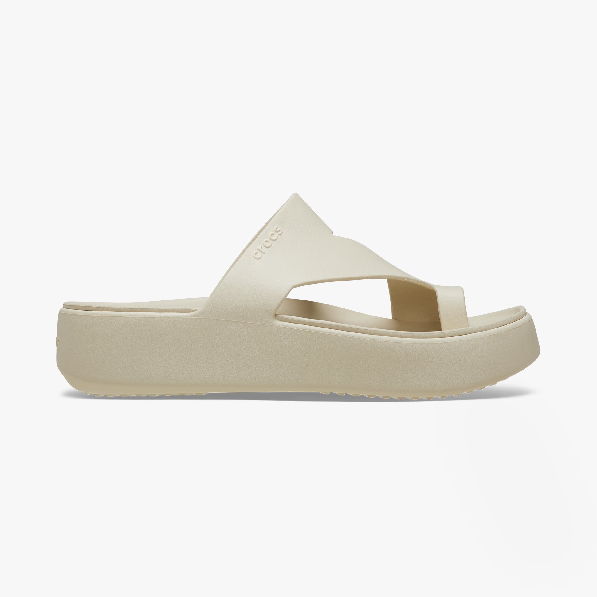 Crocs 210834-0LH GETAWAY PLATFORM TOE LOOP Womens Sandals Sandstone