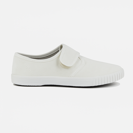 DEK White Canvas Junior Touch Fastening Plimsoll
