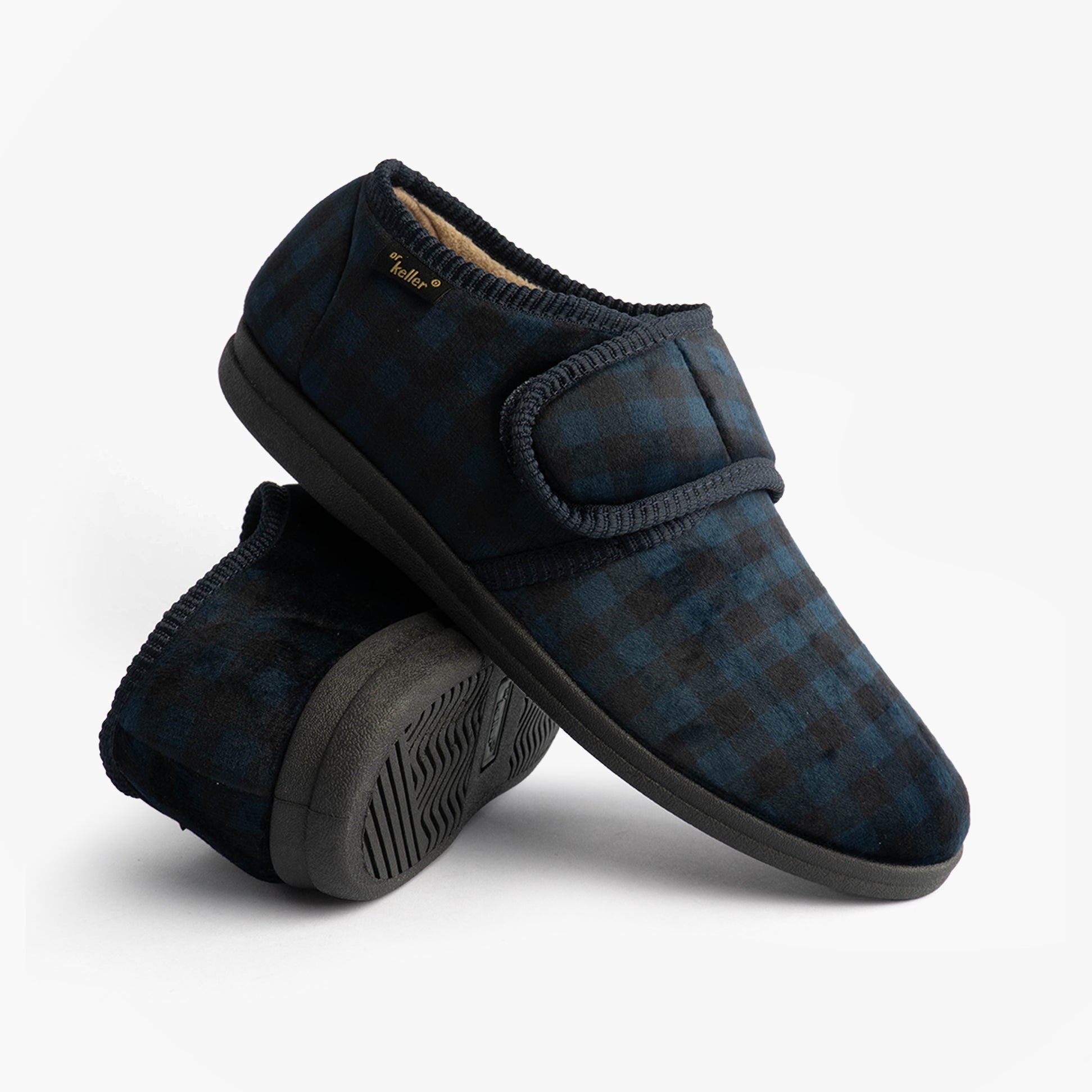 Dr Keller DARREN VELC Mens Slippers Navy