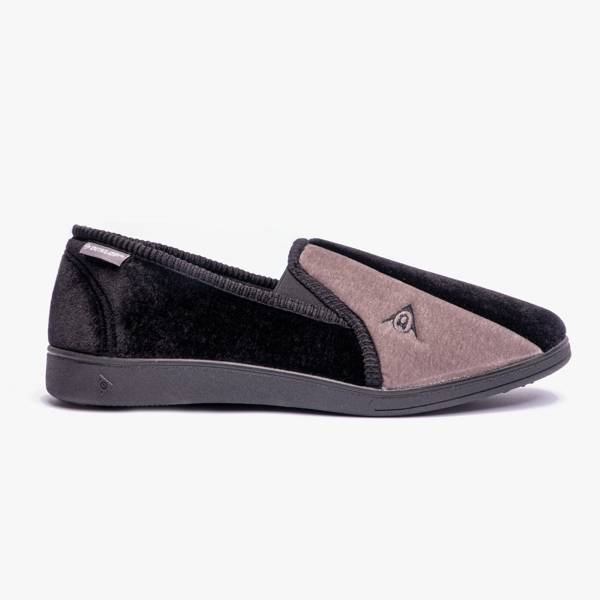 Dunlop WINSTON Mens Full Slippers Black/Grey