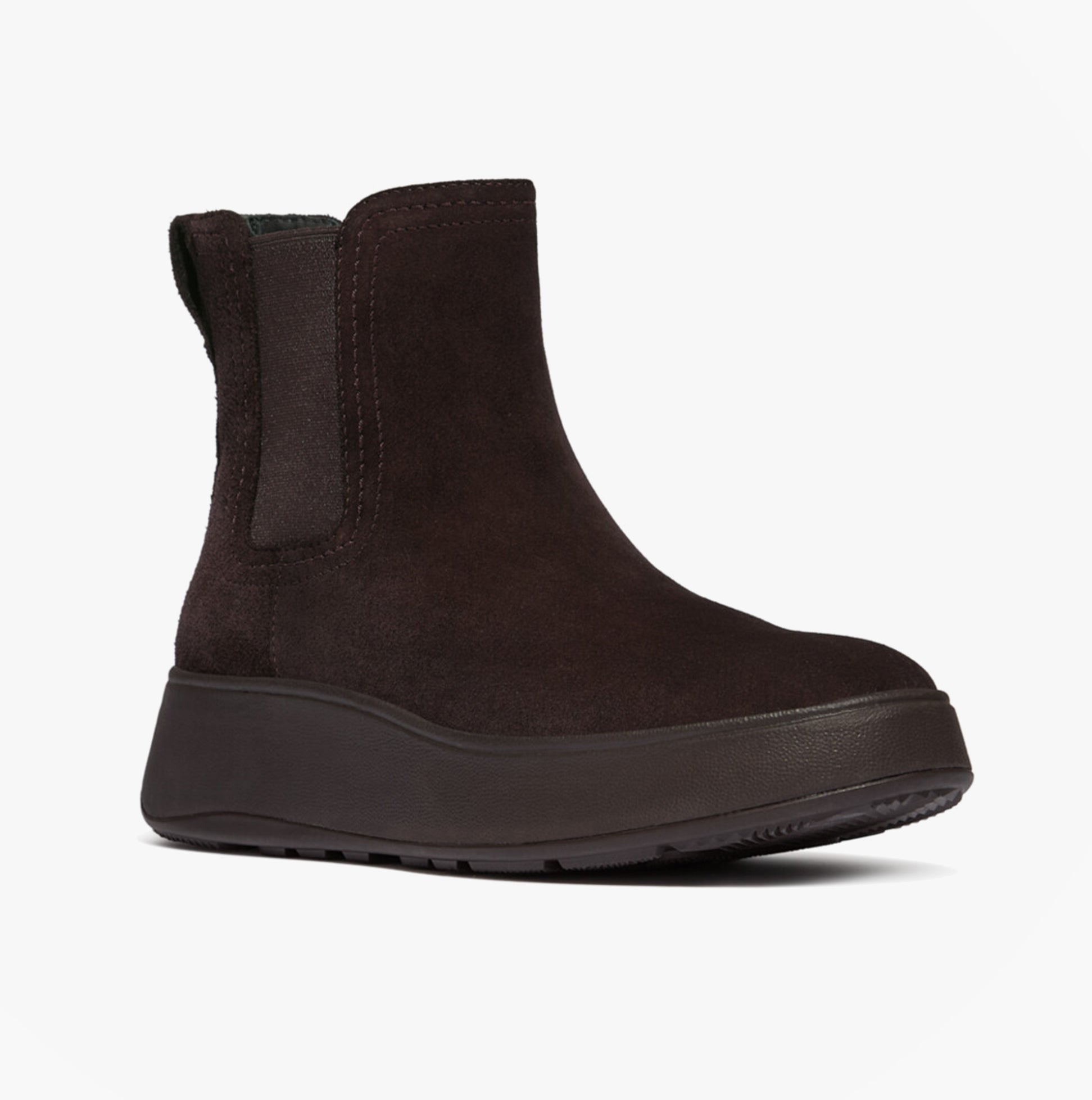 FitFlop F-MODE STITCH WARM SUEDE Ladies Chelsea Boots Chocolate Brown