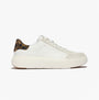 FitFlop RTG LEOPARD-BACKTAB LEATHER/SUEDE Womens Fashion Trainers Urban White/Chocolate Mix
