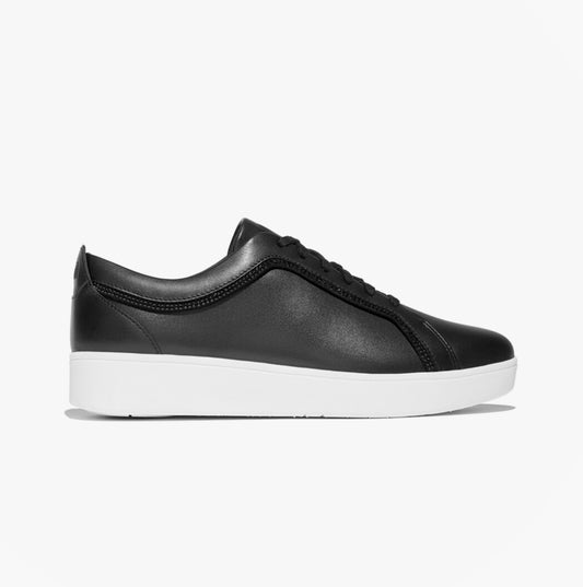 FitFlop RALLY CRYSTAL-TRIM LEATHER Womens Fashion Trainers Black