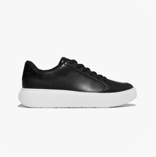 FitFlop RTG SEQUIN-BACKTAB LEATHER Womens Fashion Trainers Black