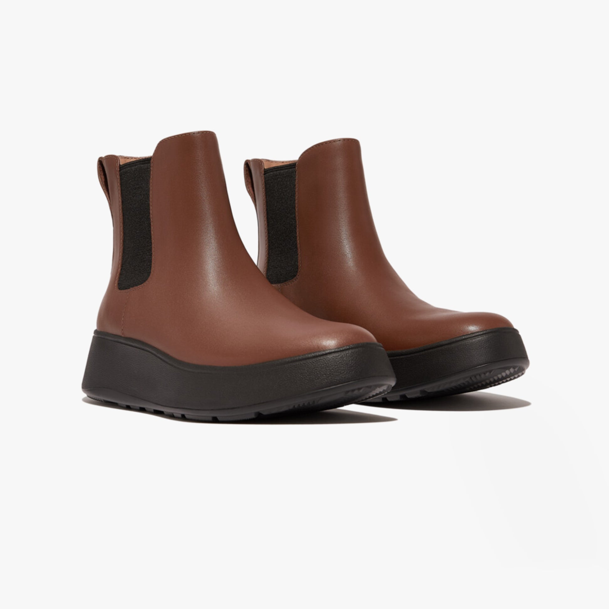 FitFlop F-MODE FLATFORM Womens Chelsea Boots Rich Brown