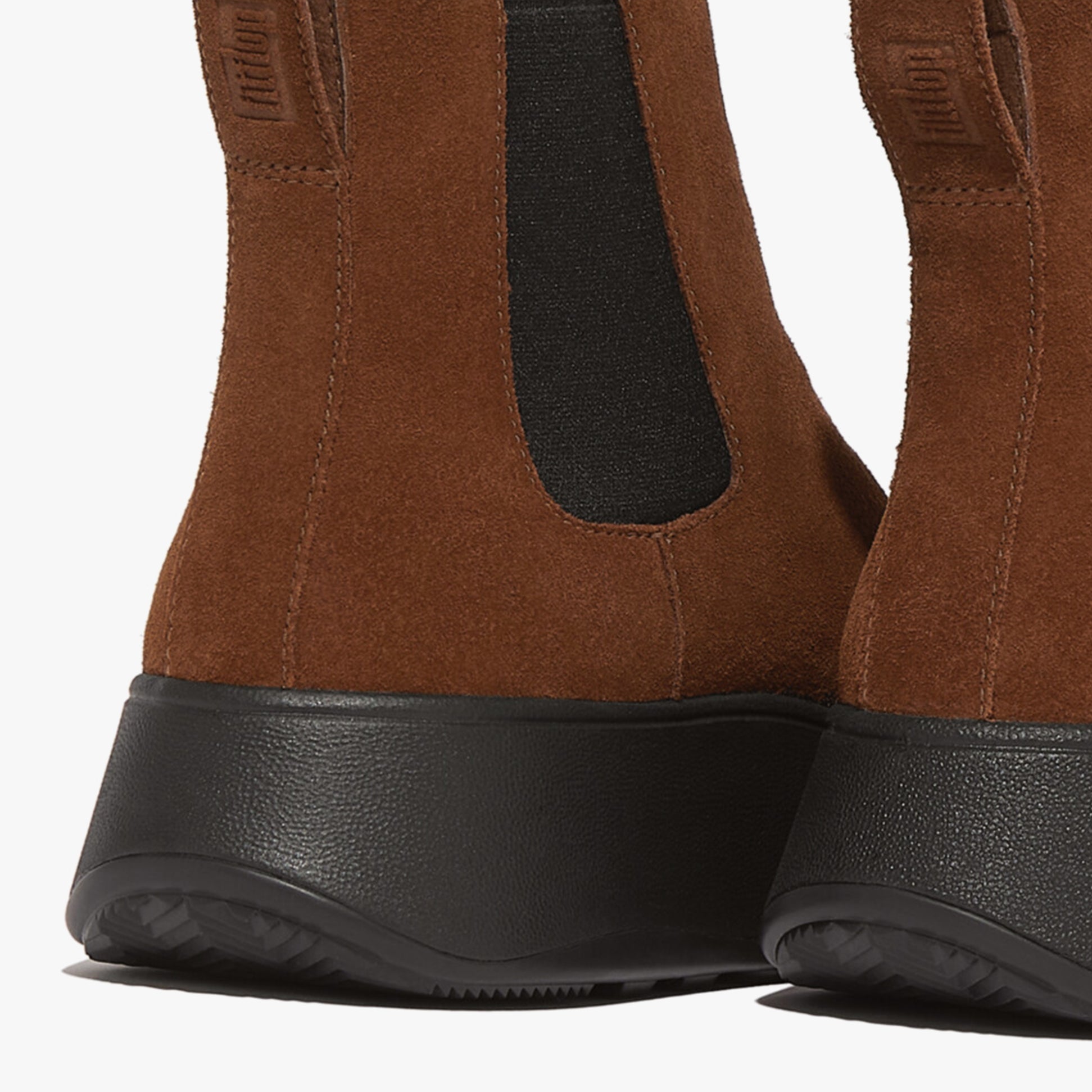 FitFlop F-MODE SUEDE FLATFORM Womens Chelsea Boots Rich Brown