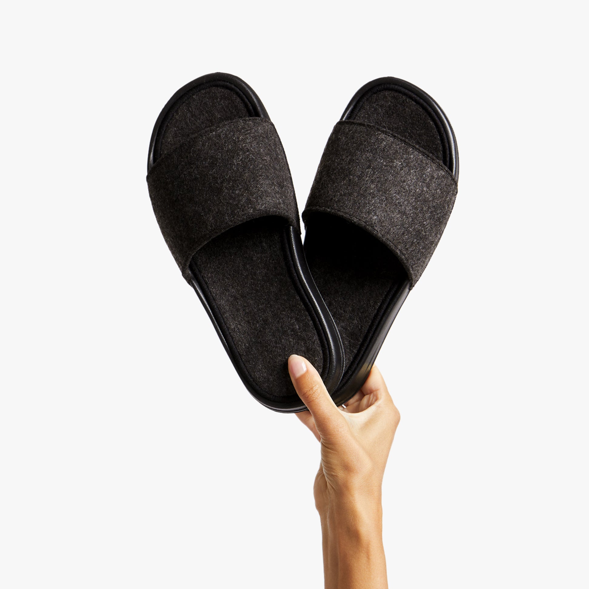 FitFlop iQUSHION e01 FELT Womens Slides All Black