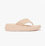 FitFlop F-MODE WOVEN-LEATHER Womens Toe Post Sandals Rose Foam