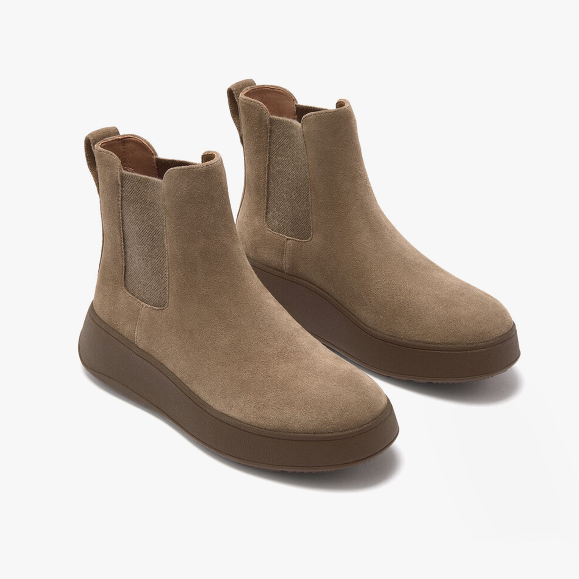 FitFlop F-MODE FLATFORM Womens Chelsea Boots Minky Grey