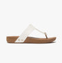 FitFlop iQUSHION LEATHER Womens Toe Post Urban White