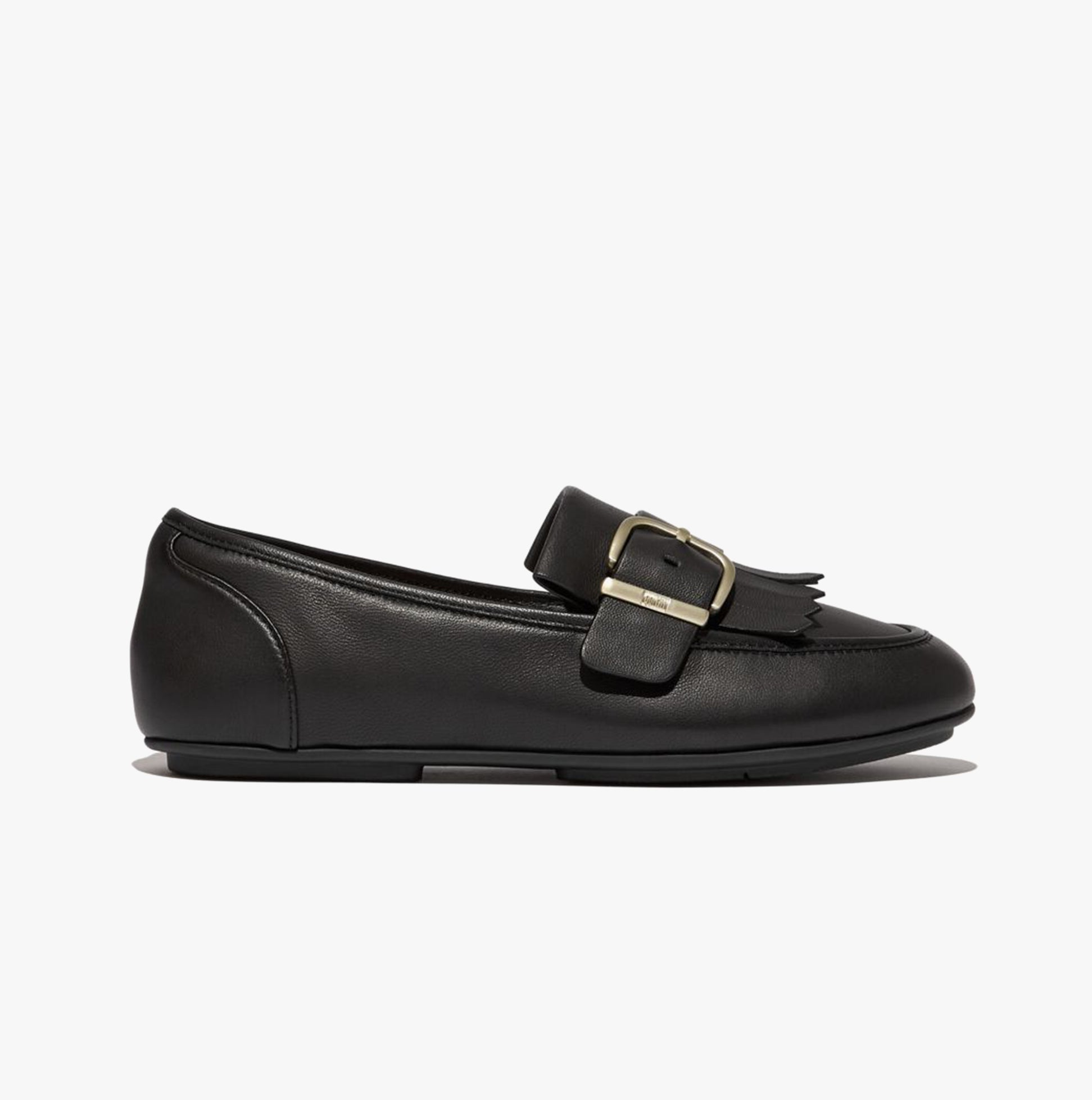 FitFlop ALLEGRO FRINGE BUCKLED Womens Loafers Black