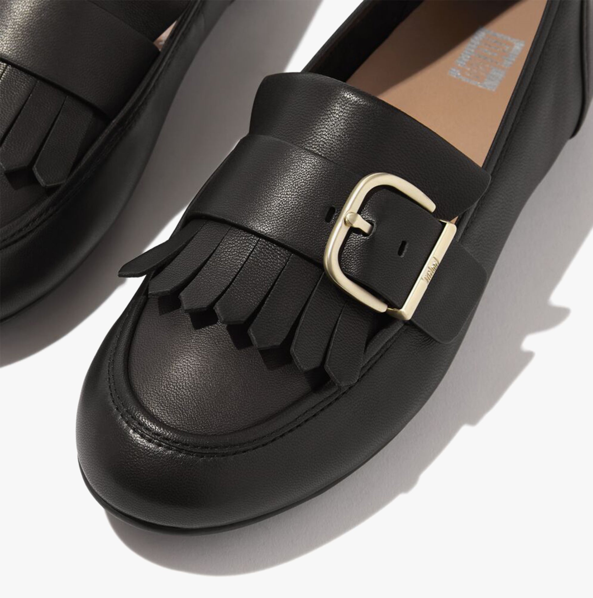 FitFlop ALLEGRO FRINGE BUCKLED Womens Loafers Black