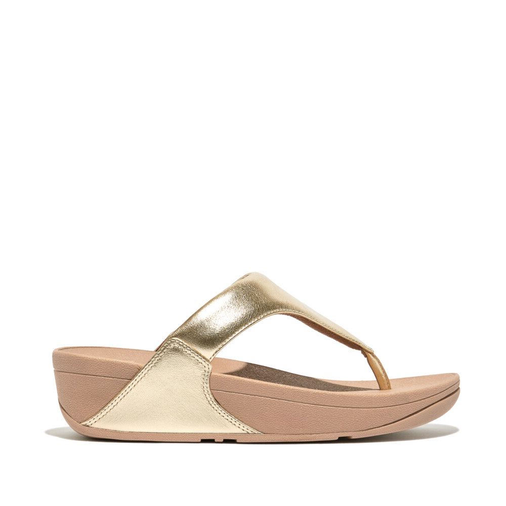 FitFlop LULU LEATHER Womens Toe Post Sandals Platino