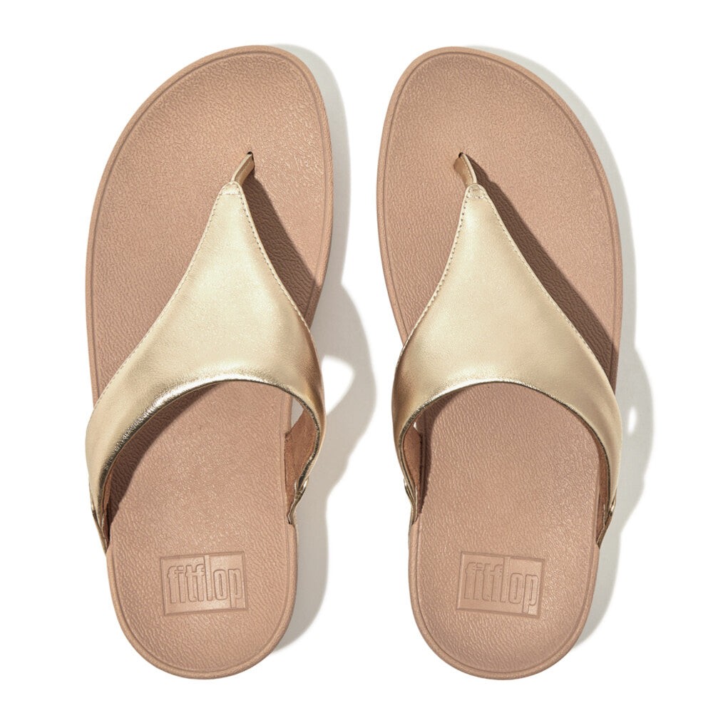 FitFlop LULU LEATHER Womens Toe Post Sandals Platino