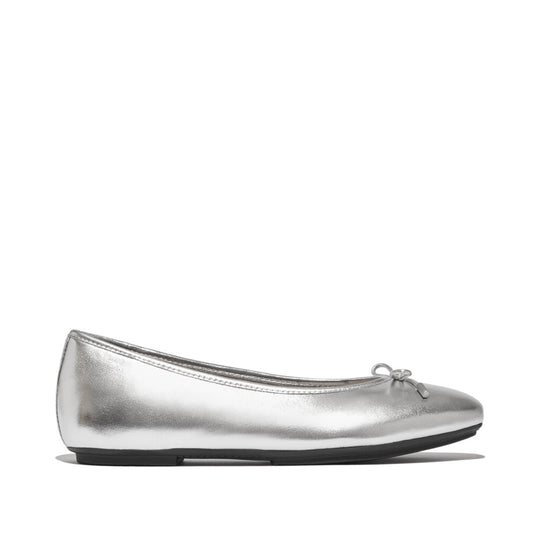 FitFlop DELICATO BOW SOFT Womens Ballet Flats Silver