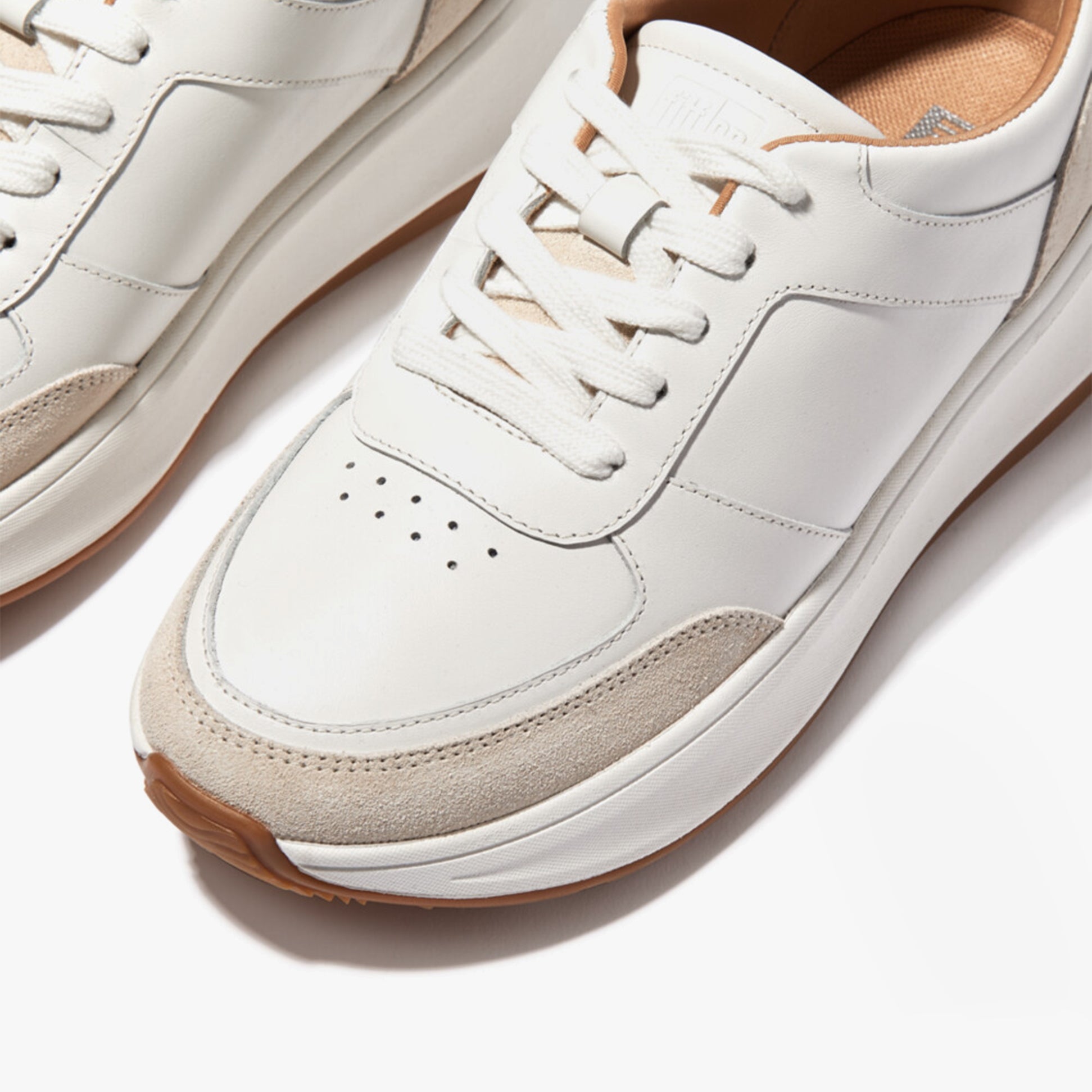 FitFlop F-MODE Womens Flatform Trainers Urban White