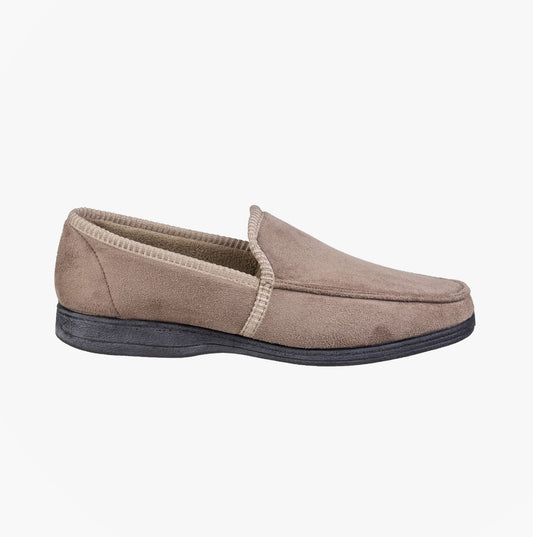Fleet & Foster DAKIS Mens Full Slippers Beige