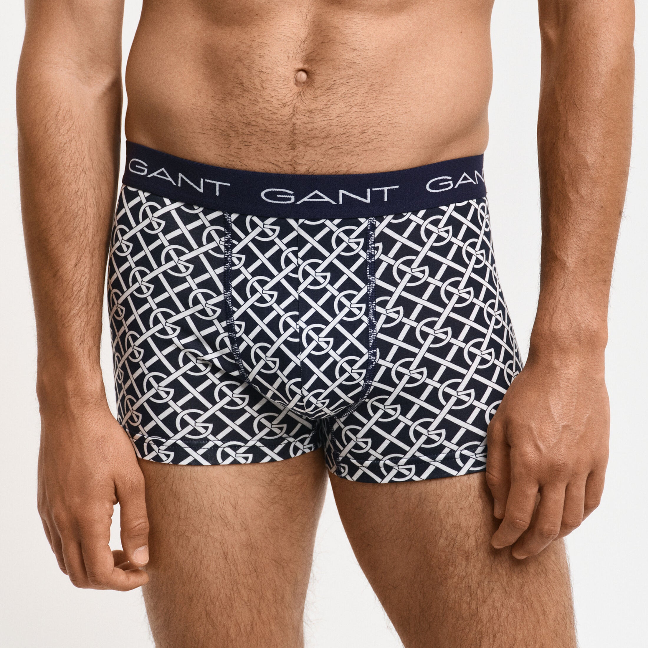 GANT G PATTERN Mens Trunks 3-Pack Evening Blue