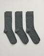 GANT Mens 3 Pack Soft Cotton Socks Charcoal Melange