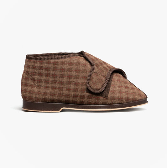GBS KESWICK Mens Boot Slippers Brown