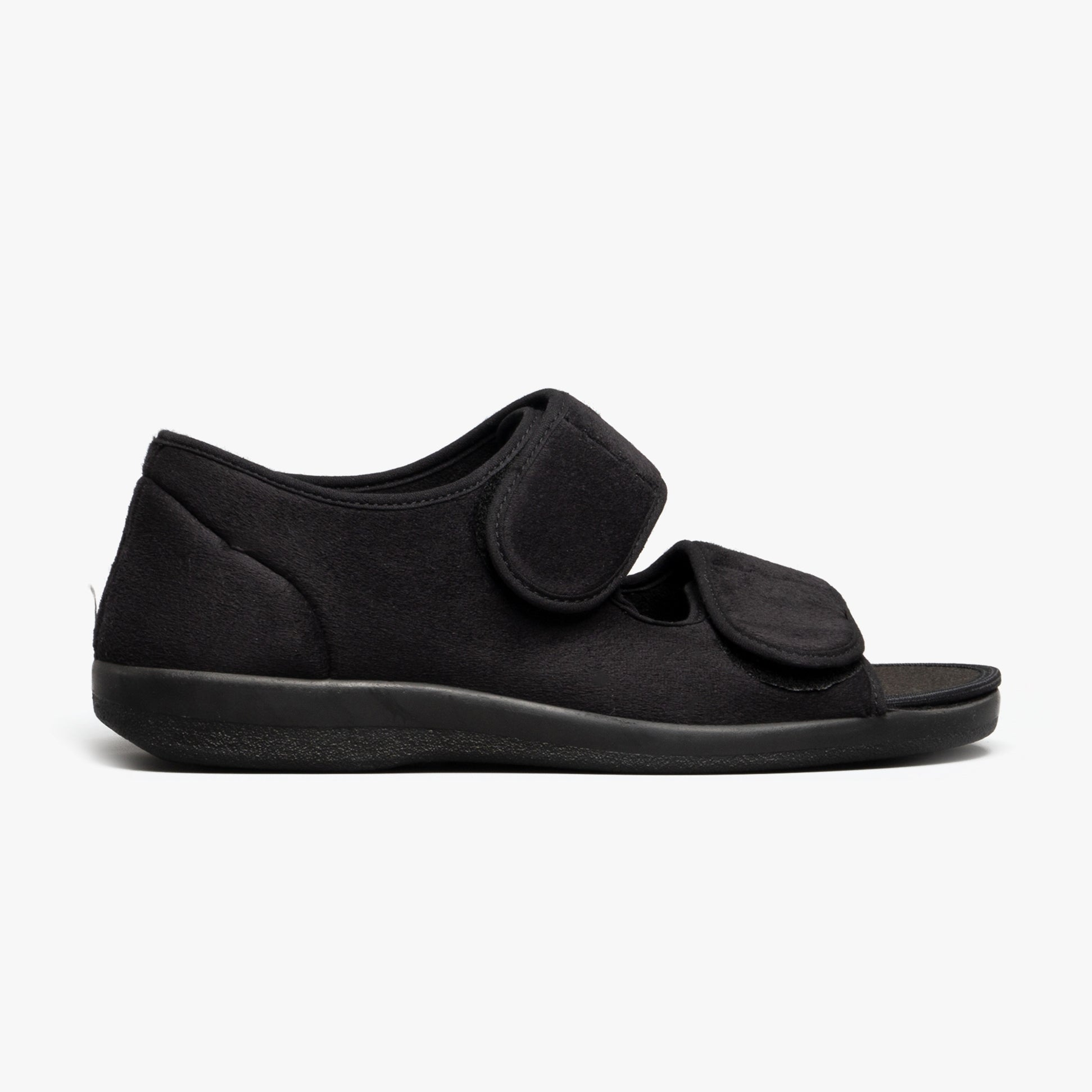 GBS Med BROMPTON Unisex Wide Fit Slippers Black