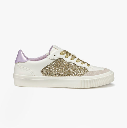 GEOX D EMMELENY Womens Trainers Optic White/Light Gold