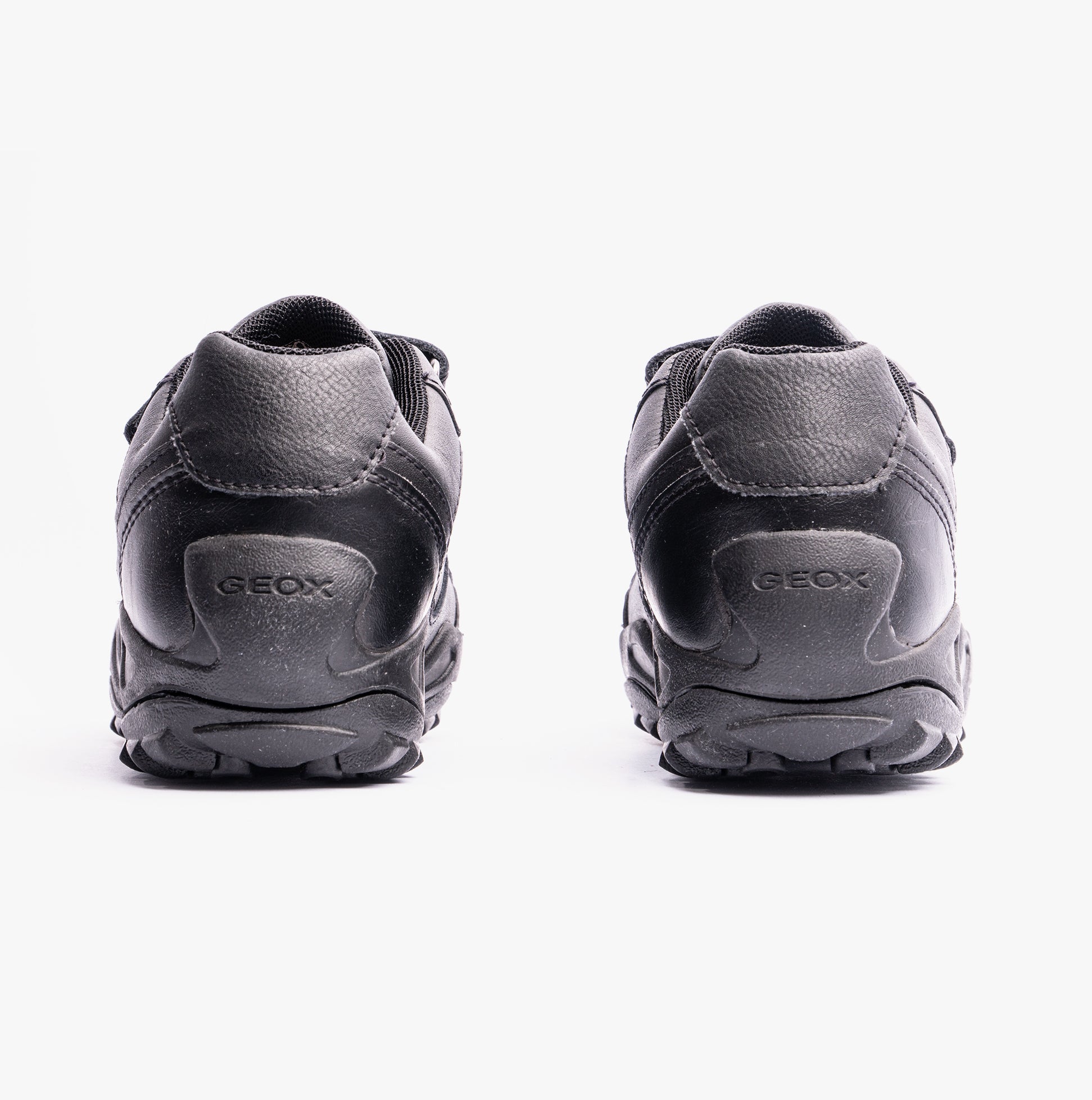 GEOX N.SAVAGE B B Boys Leather Touch Fasten School Shoes Black