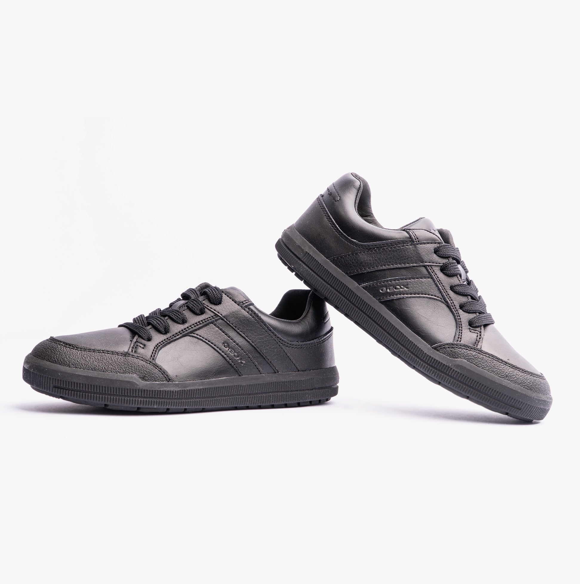 GEOX ARZACH Boys Lace-Up Black School Shoes