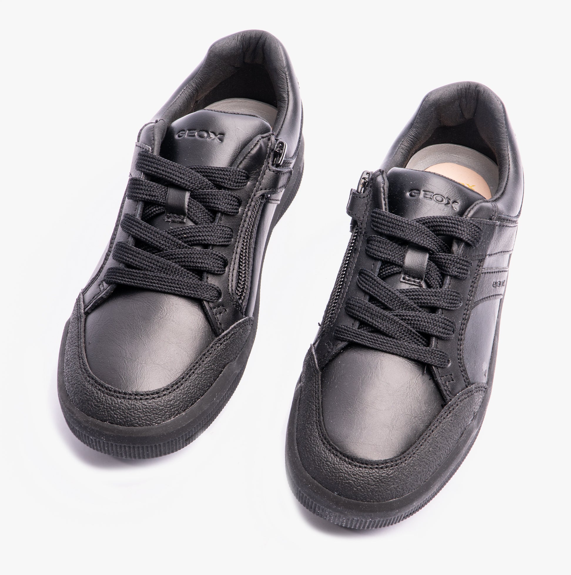 GEOX ARZACH Boys Lace-Up Black School Shoes