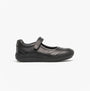 GEOX HADRIEL I Girls Leather Touch Fasten School Shoes Black