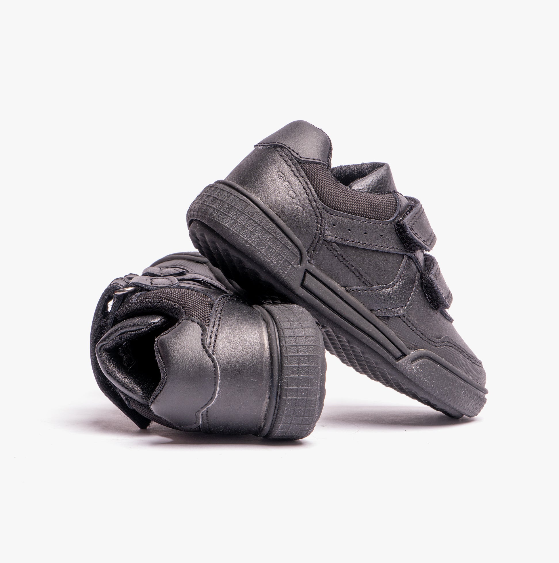 GEOX J POSEIDO BOY Kids Leather Sneakers Black