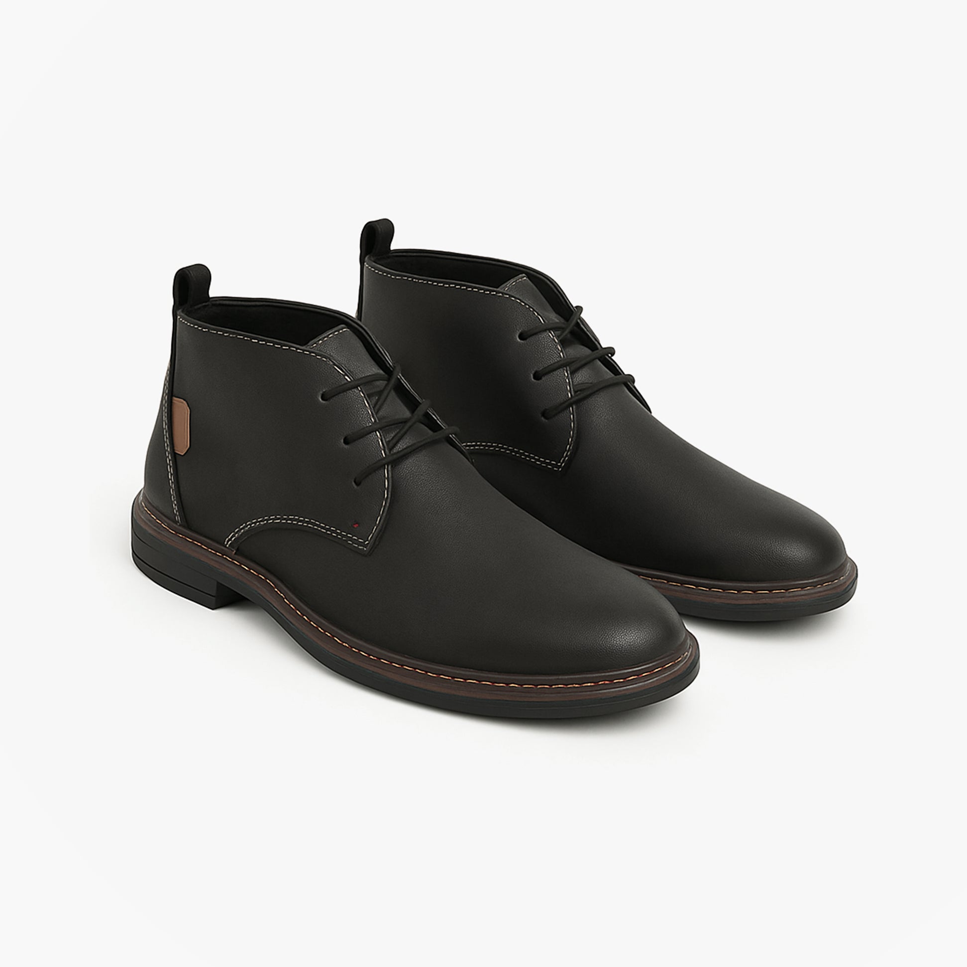 Goor CALEB Mens Nubuck Chukka Boots Black