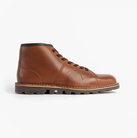 Grafters UNISEX Original Leather Monkey Boots Waxy Brown