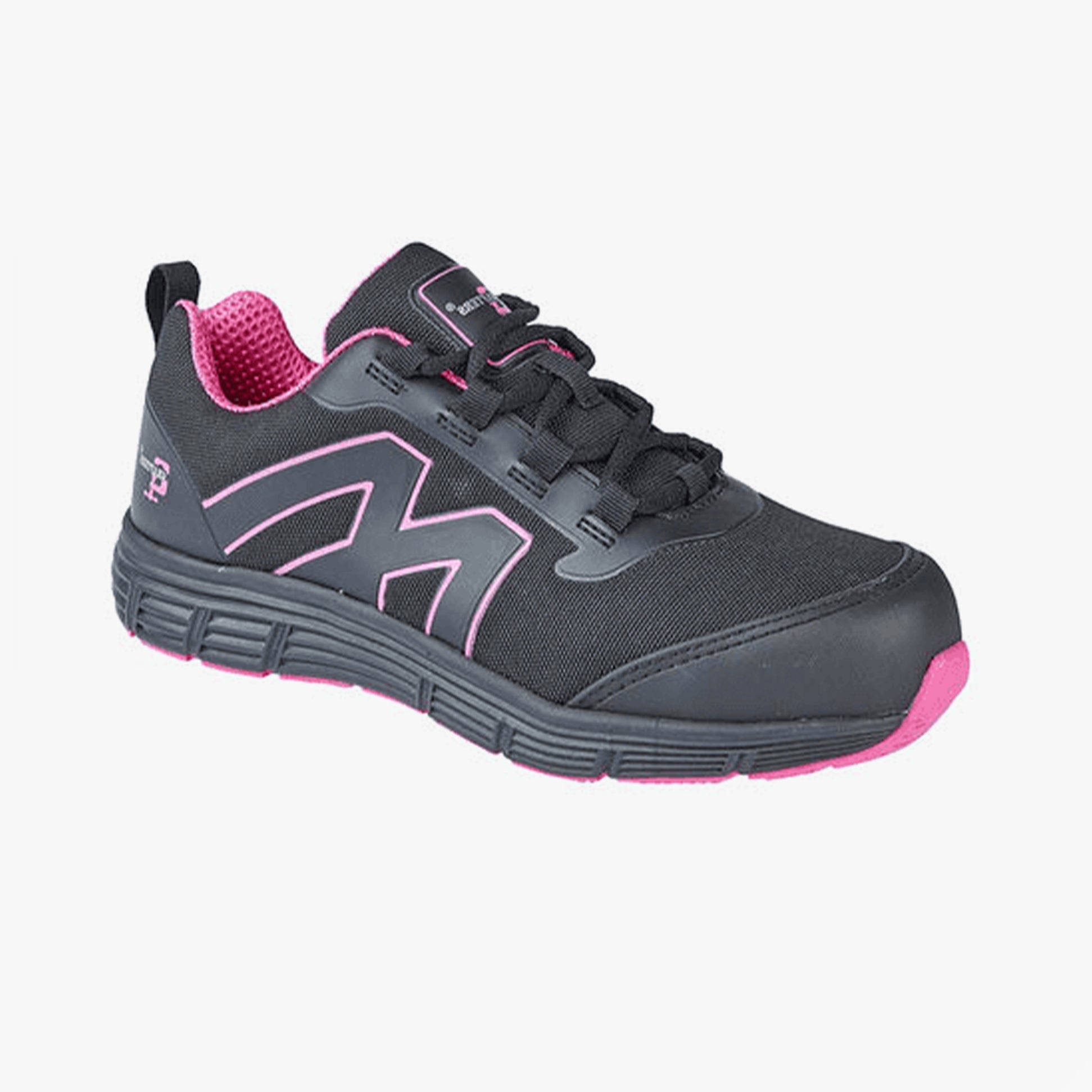 Grafters L383A Womens Safety  Trainers Black/Hot Pink